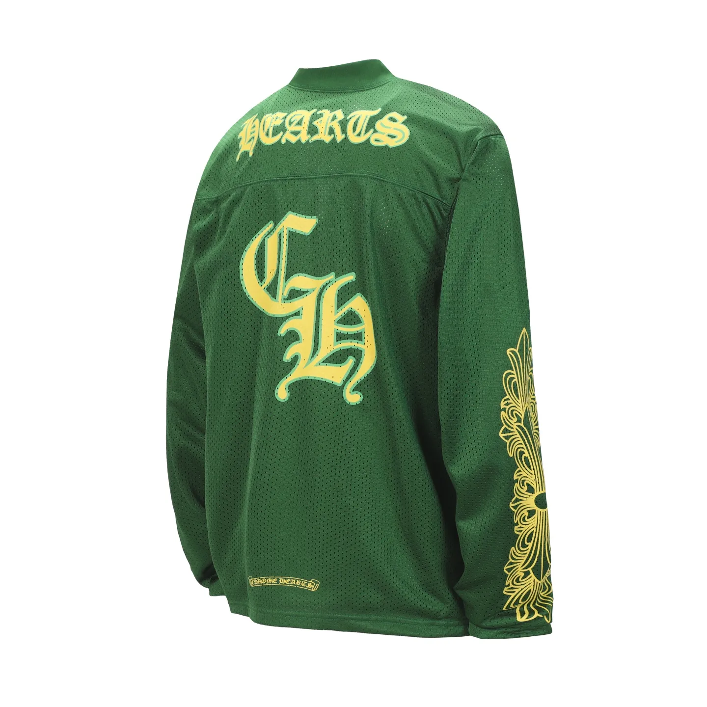 P190 Chrome Hearts CH Chrome Hearts popular Sanskrit printed mesh double-layer ice hockey jersey sports suit. Uses direct injection imported machine printing. Hardware and accessories are all ground and customized. Correct configuration. Black 2025 Chrome Hearts authentic packaging. 300 grams of custom-dyed mesh. Large version. Loose and stylish. Different from lower versions, slim and long version with upper body and hip stretch. 100% commitment: top quality. Not fast food. Highest version on the market. Top quality - different from ordinary versions on the market. If you care about quality, you should also respect the price. Absolutely 0 after-sales service and 0 return rate so far. It’s hard not to love the style - 300g mesh custom-dyed fabric - Correct high-density main mark, washed tag, hand-sewn